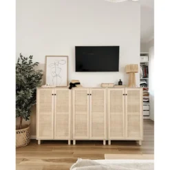 Astigarraga Wandkast Sense - 2 deuren - grenen en rotan