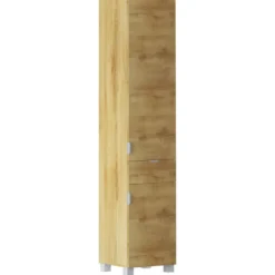 Atlas-Badkamerkast met 2 deuren en 1 lade in houten look