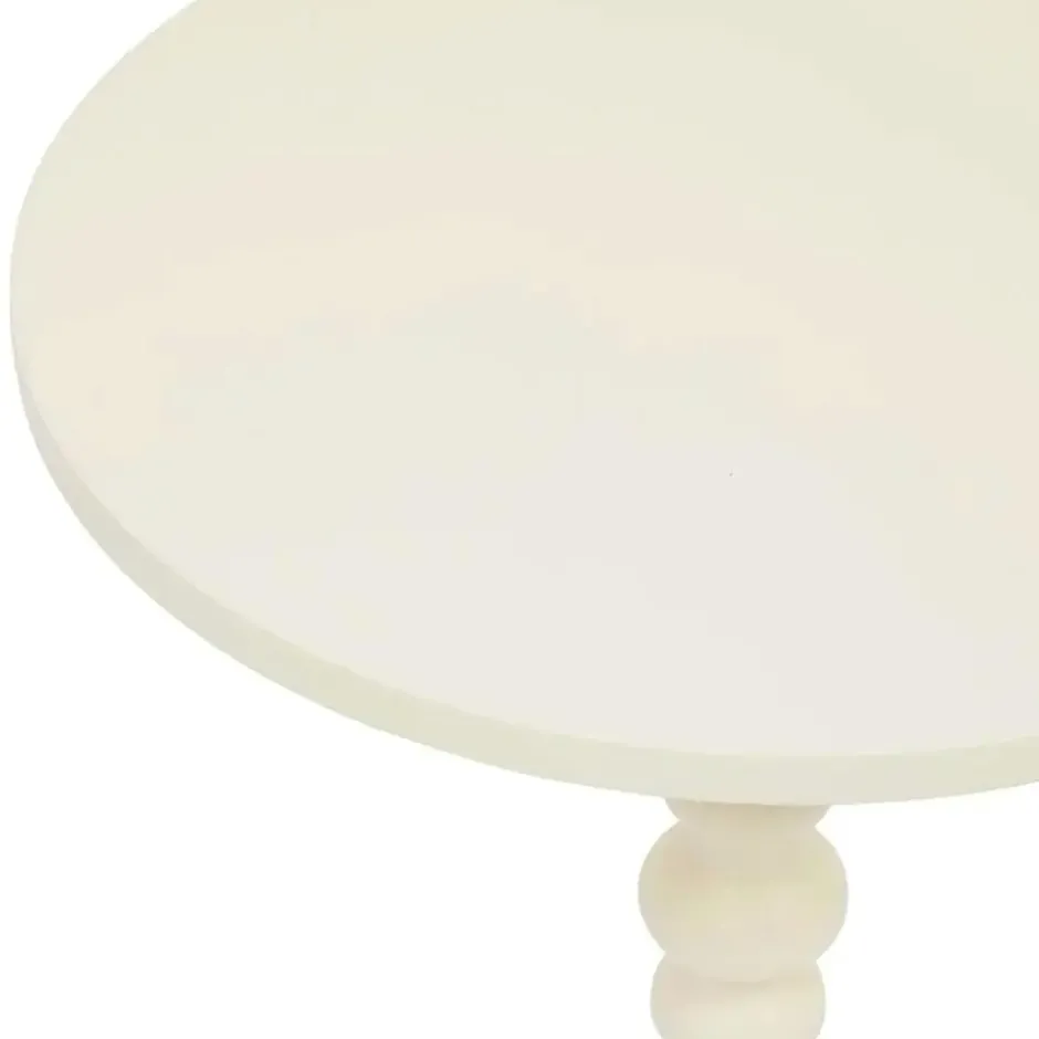 Atmosphera Bijzettafel/salontafel Alexa - ivoor - MDF hout - rond