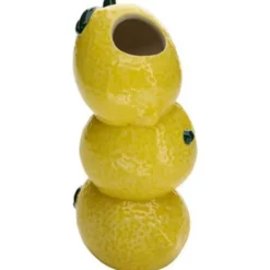 Atmosphera Bloemenvaas Fruity - citroen - geel - 9 x 20 cm