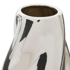 Atmosphera Bloemenvaas Silver Sky - zilver - keramiek - H28 cm