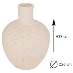 Atmosphera Bloemenvaas Ted - wit - keramiek - D26 x H33 cm