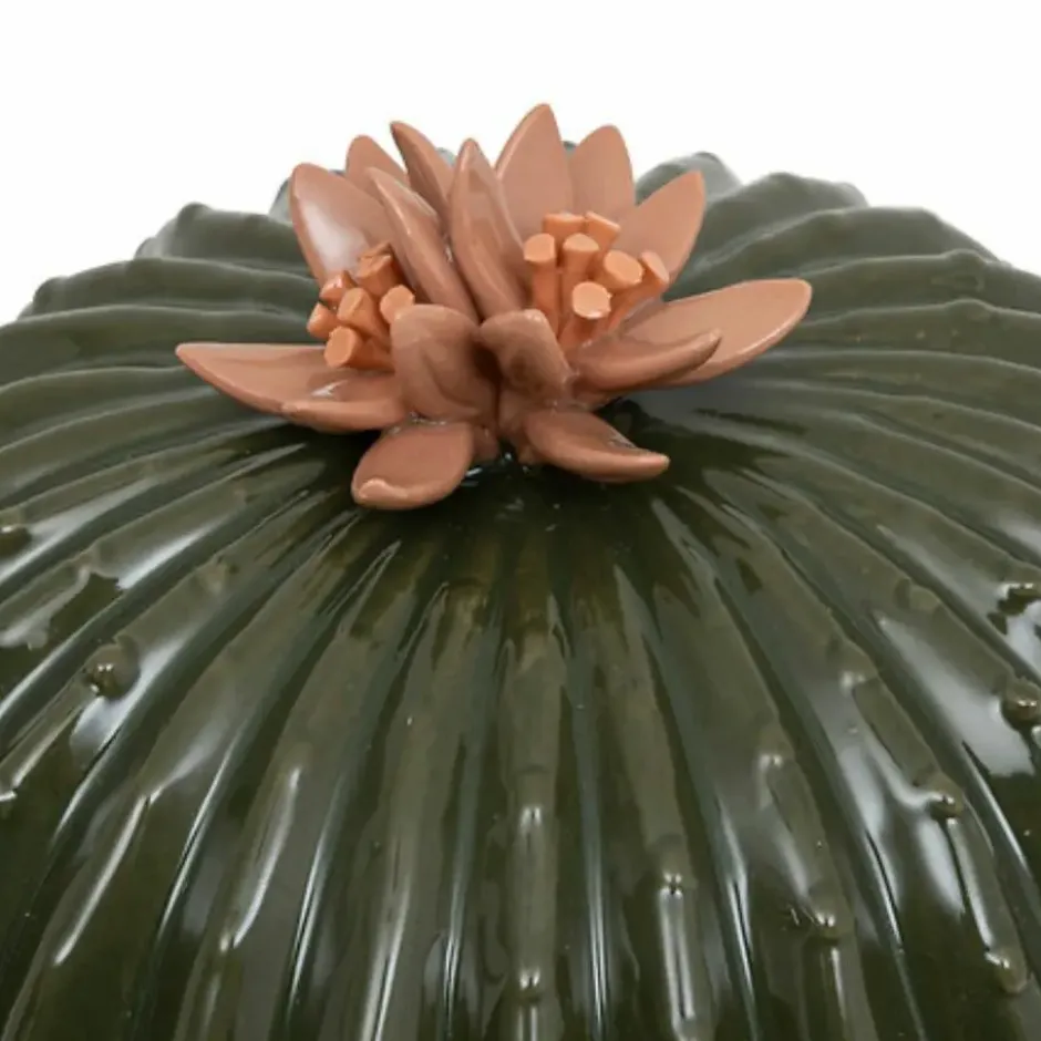 Atmosphera cactus - groen - 1x - keramiek - D17 x H15 cm
