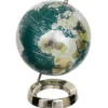 Atmosphera Decoratie wereldbol - zilver - RVS voet - D20 x H28 cm