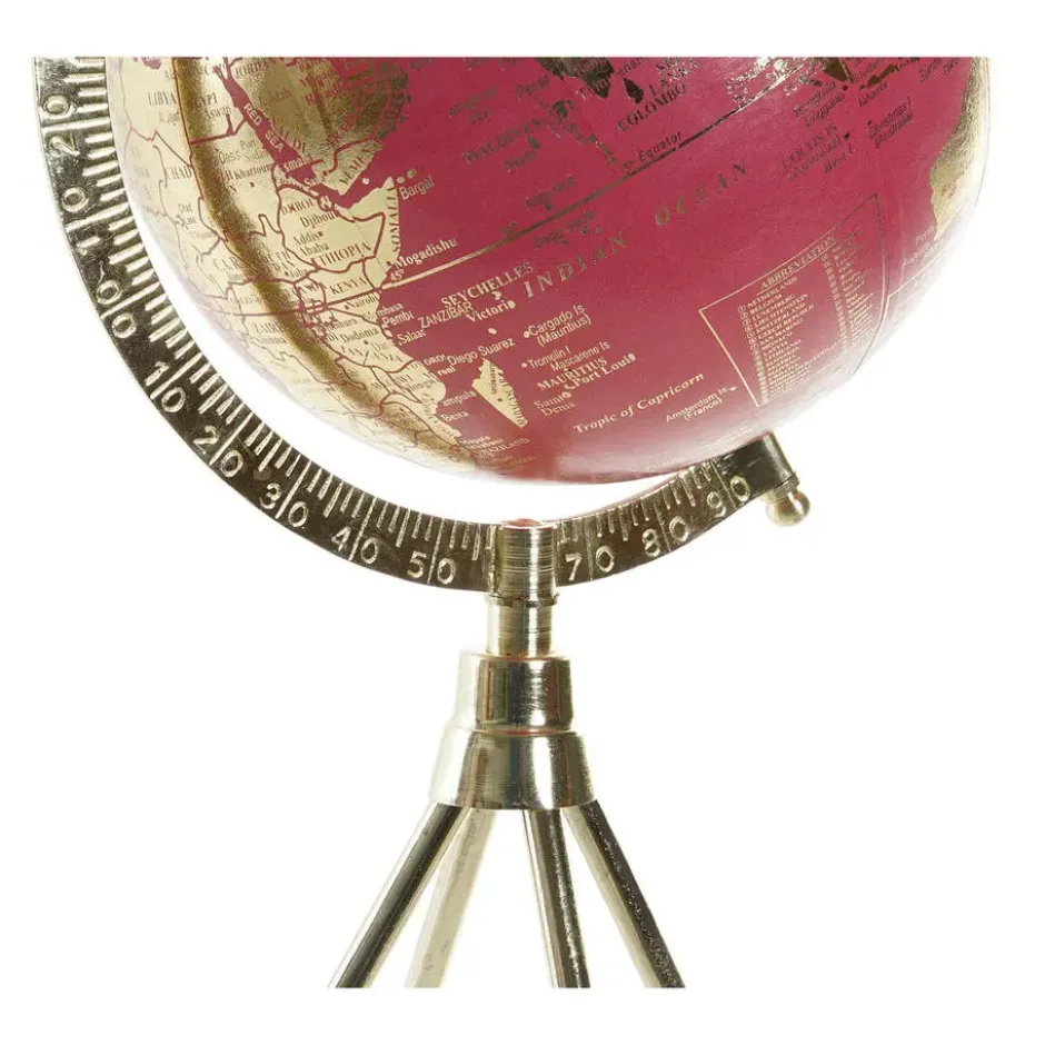 Atmosphera Decoratie wereldbol / globe - roze / goud - 19 x 17 x 38 cm