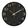 Atmosphera Doris Klok - zwart / goud - 30 cm - wandklok modern
