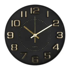 Atmosphera Doris Klok - zwart / goud - 30 cm - wandklok modern