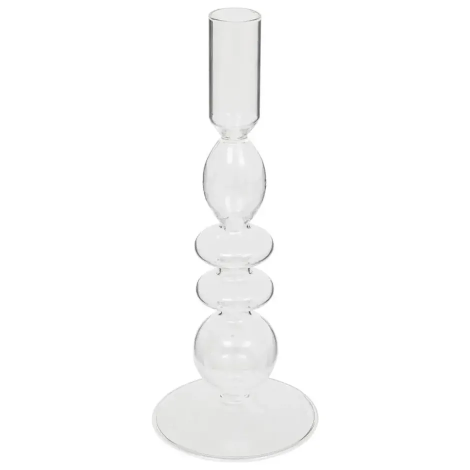 Atmosphera kaarsen kandelaar - dinerkaarsen - transparant - 22 cm