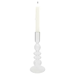 Atmosphera kaarsen kandelaar - dinerkaarsen - transparant - 22 cm