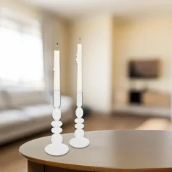 Atmosphera kaarsen kandelaar - dinerkaarsen - transparant - 22 cm