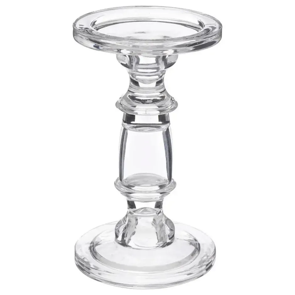 Atmosphera kaarsen kandelaar - stompkaarsen - glas - 19 cm
