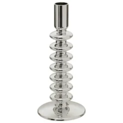 Atmosphera kaarsen kandelaar - dinerkaarsen - zilver - H22 cm