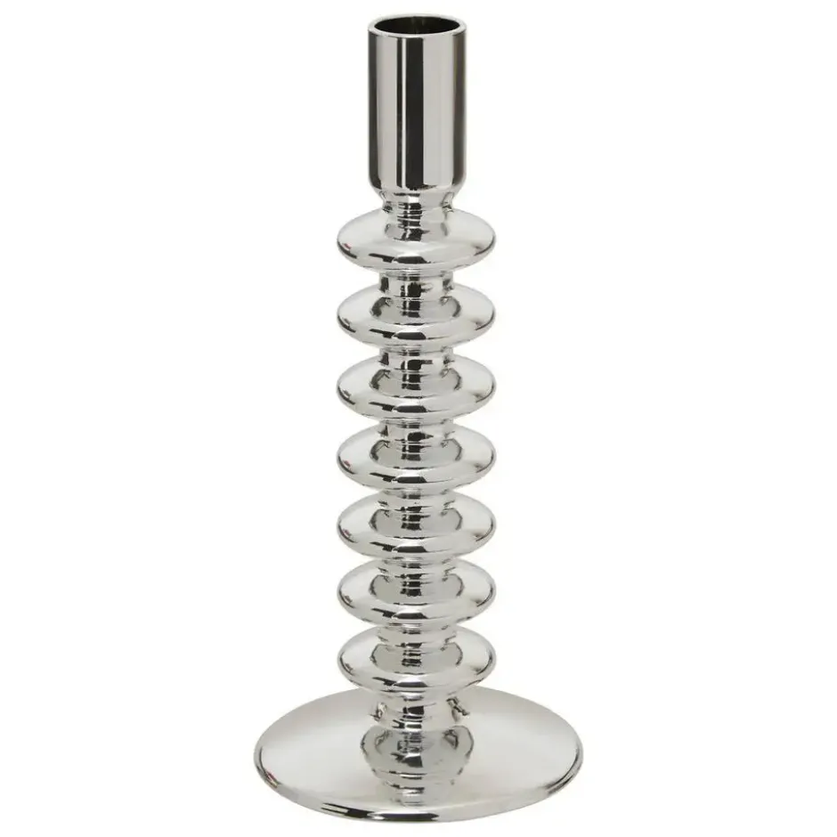 Atmosphera kaarsen kandelaar - dinerkaarsen - zilver - H22 cm