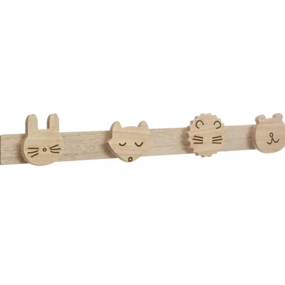 Atmosphera Kapstok kinderkamer - dieren koppen - 4 haken - MDF