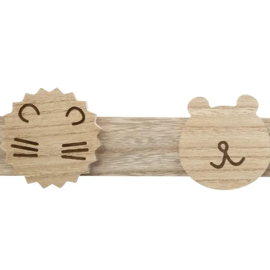 Atmosphera Kapstok kinderkamer - dieren koppen - 4 haken - MDF
