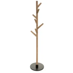 Atmosphera Kapstok - lichtbruin/zwart - hout - 8-haken - H178 cm