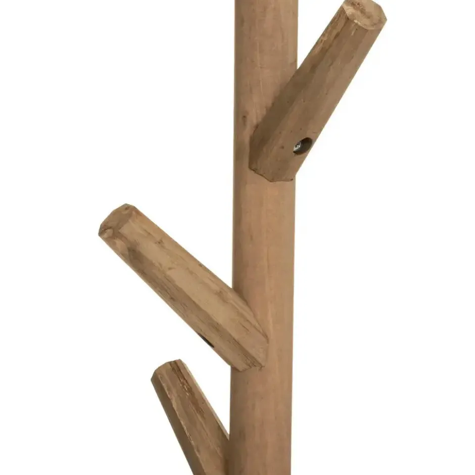 Atmosphera Kapstok - lichtbruin/zwart - hout - 8-haken - H178 cm