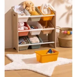 Atmosphera Opbergrek 3-laags met bakken - hout - 60 x 30 x 66 cm