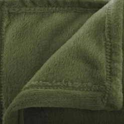 Atmosphera Plaid deken - olijfgroen - polyester - 125 x 150 cm