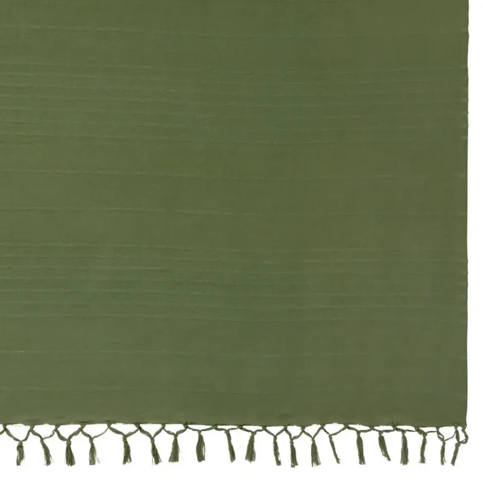 Atmosphera Plaid - donkergroen - 230 x 250 cm - katoen - franjes