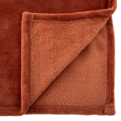 Atmosphera Plaid - terracotta - polyester - 130 x 180 cm