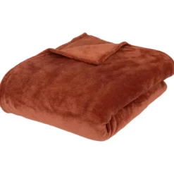 Atmosphera Plaid - terracotta - polyester - 180 x 230 cm