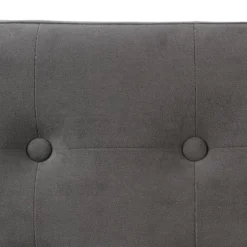 Atmosphera Poef/hocker - grijs - MDF/fluweel - 76 x 38 x 38 cm