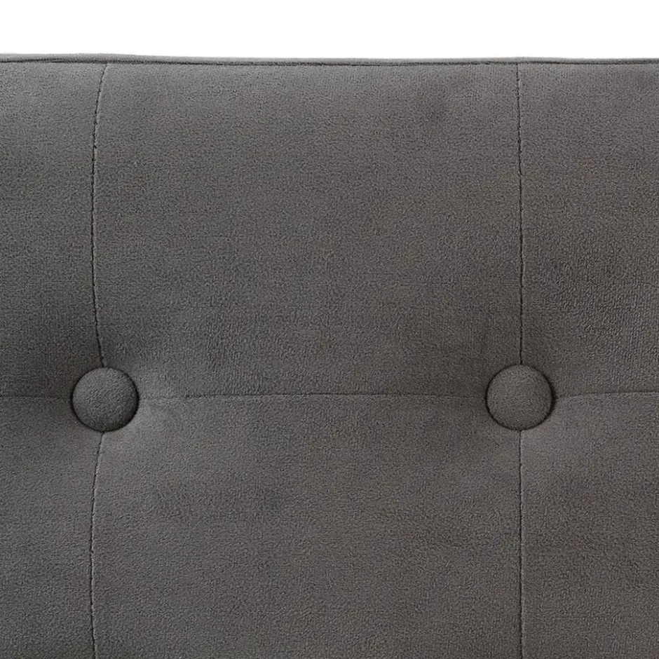 Atmosphera Poef/hocker - grijs - MDF/fluweel - 76 x 38 x 38 cm