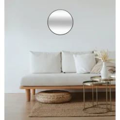 Atmosphera Spiegel/wandspiegel - rond - 38 cm - metaal/glas