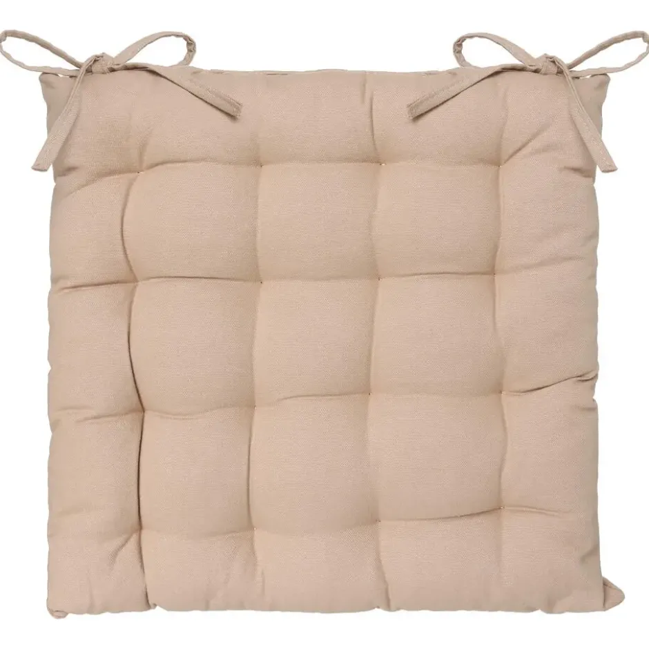 Atmosphera Stoelkussen - beige - katoen - 36 x 36 x 4 cm