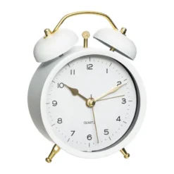 Atmosphera Tafelklok - wit - D10 cm - rond - klassieke wekker