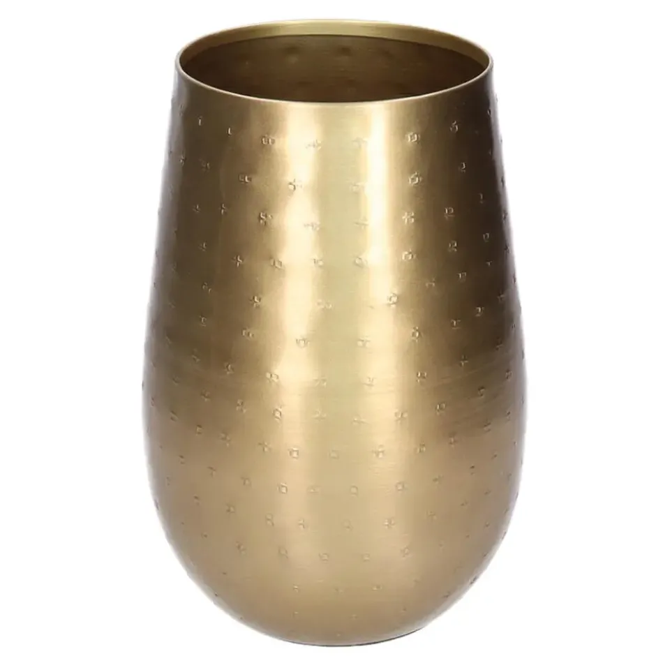 Atmosphera Vaas - metaal - goudkleurig - metallic - 15 x 23 cm