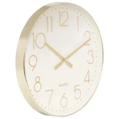 Atmosphera Wandklok Mondello - D51 cm - kunststof - wit/goud