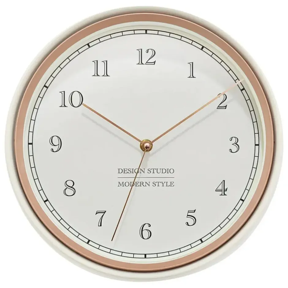 Atmosphera Wandklok Montreux - Kunststof/glas - D29cm - creme wit