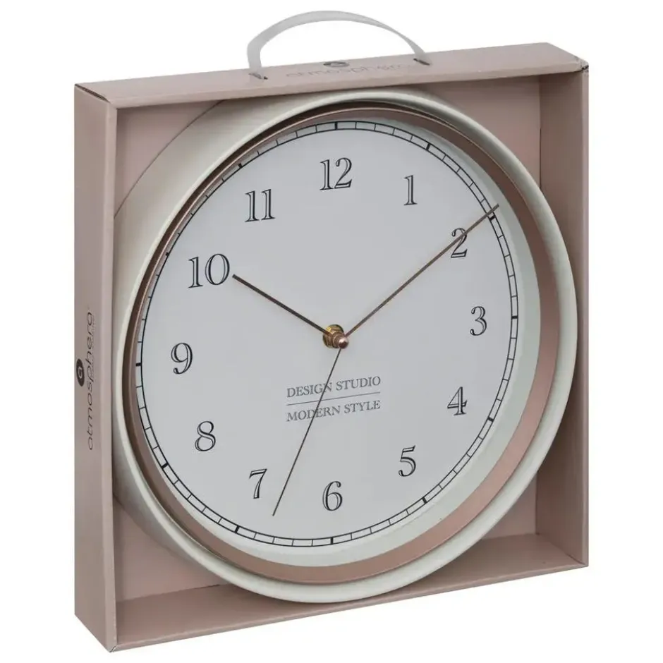 Atmosphera Wandklok Montreux - Kunststof/glas - D29cm - creme wit