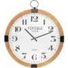 Atmosphera Wandklok/muur klok Vintage - D38 cm - hout - naturel