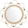 Atmosphera Wandspiegel - bloem - rotan - D38 cm - bohemian spiegel