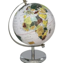 Atmosphera Wereldbol/globe - op voet - D15 cm - kunststof
