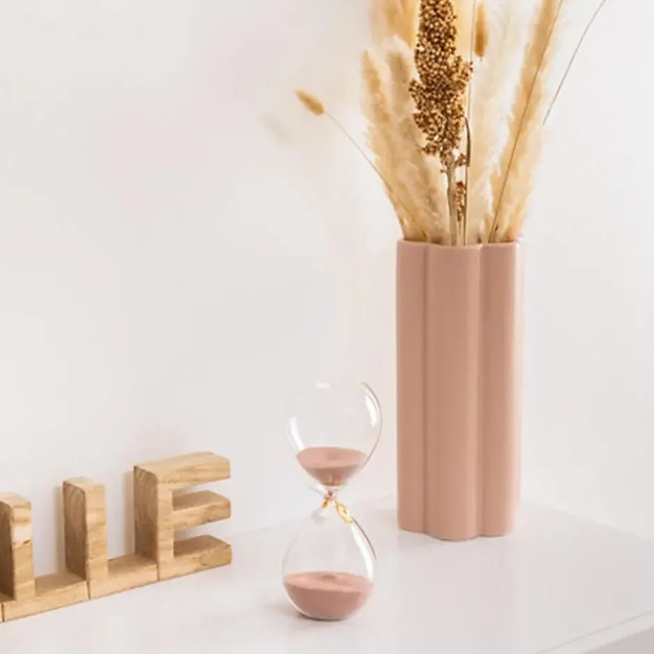 Atmosphera Zandloper - decoratie/tijd - 30 minuten - roze zand