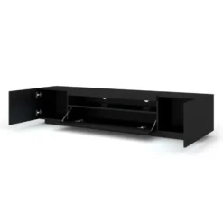 AURA TV-meubel 200 cm universeel mat zwart + LED