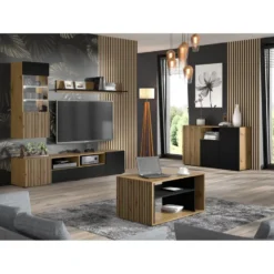 AURIS hangkast 1D artisan eiken / zwart mat