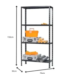Avasco Stellingkast Metaal - Opbergrek Solid 50 - 145x72,5x30 - zwart