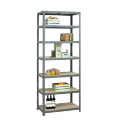 Avasco Stellingkast - Zilver - Extra hoog - Metaal - 222x90x45cm