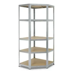 Avasco Stellingkast - Zilver - Opbergrek met hoek metaal - 176x75x40cm