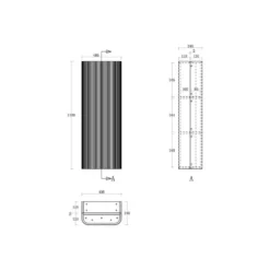 Badkamerkast BULMAS - 40 cmx24 cmx110 cm - Natuurlijk licht Hout paneel