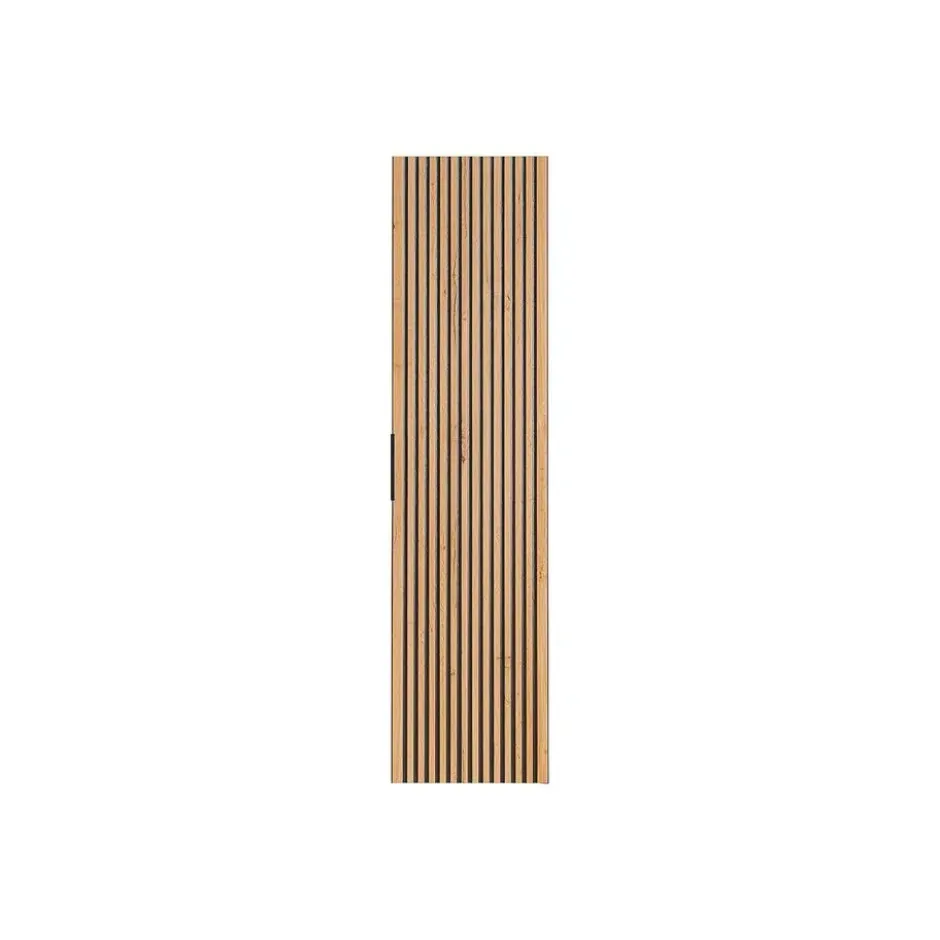 Badkamerkast MADELA - 35 cmx25 cmx140 cm - Zwart Natuurlijk licht Hout paneel