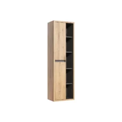 Badkamerkast PURNAL - 55 cmx33 cmx170 cm - Natuurlijk licht Hout paneel
