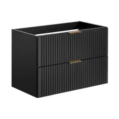 Badkamermeubel met enkele wastafel ZEVARA - 80 cmx46 cmx57 cm - Zwart Hout