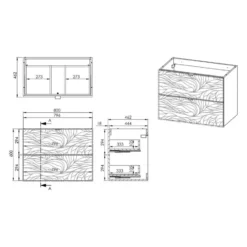 Badkamermeubel met enkele wastafel RINAREL - 80 cmx46 cmx60 cm - Beige Hout