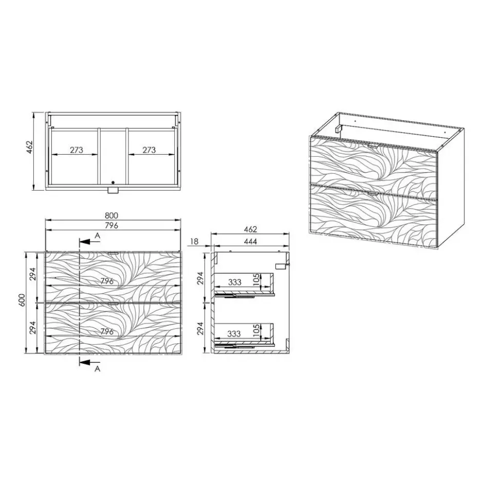 Badkamermeubel met enkele wastafel RINAREL - 80 cmx46 cmx60 cm - Beige Hout